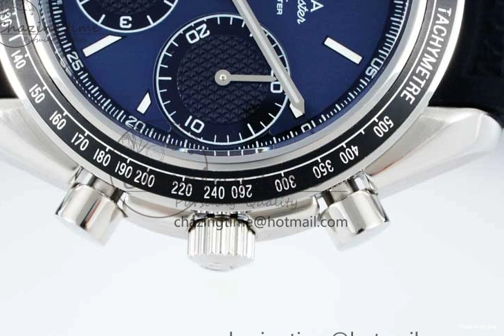 1227 SportInspired Speedmaster Racing Master SS HKF Best Edition Blue Black Dial on Black Rubber Strap A 7817
